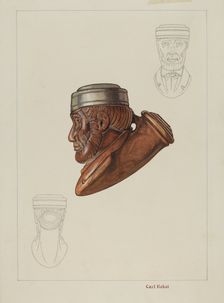 Pipe Head: Lincoln, c. 1937. Creator: Carl Keksi