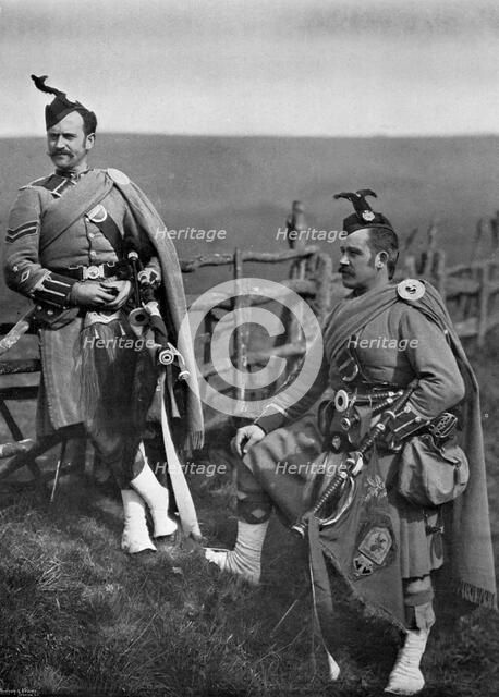 Pipe-Major Reith and Corporal-Piper Reith of the London Scottish, 1896.Artist: Gregory & Co