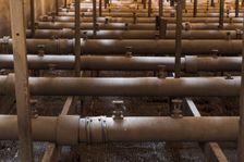 Pipework, Ferrybridge C Power Station, West Yorkshire, 2018. Creator: Steven Baker