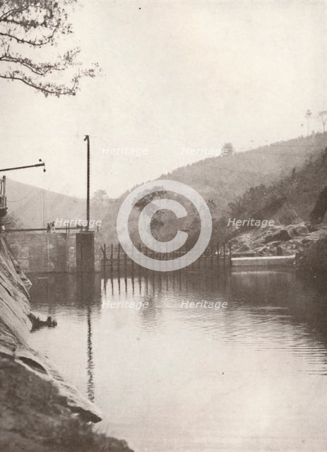 'Pirahy Diversion (Dam from up stream) of the Rio Light and Power Works', 1914. Artist: Unknown.