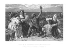 Pirates of the Mediterranean Playing at Dice for Prisoners. c1869. Artist: W Ridgway