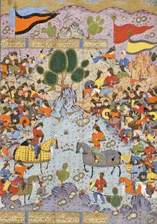 Piruz advises Nushzad not to rebel against Anushirvan (image 1 of 5), c1560. Creator: Unknown