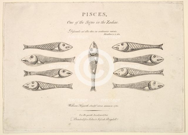 Pisces: Hogarth's Quadrille Fish, ca. 1730. Creator: Unknown.