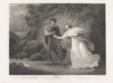 Pisanio and Imogen (Shakespeare, Cymbeline, Act 3, Scene 4)..., first published 1801; reissued 1852. Creator: Robert Thew