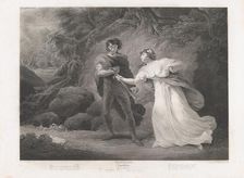 Pisanio and Imogen (Shakespeare, Cymbeline, Act 3, Scene 4)..., first published 1801; reissued 1852. Creator: Robert Thew