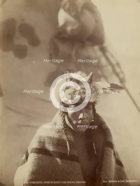 Pisquapita (Hair in Knot) Cree Indian, 1887. Creator: William McFarlane Notman.