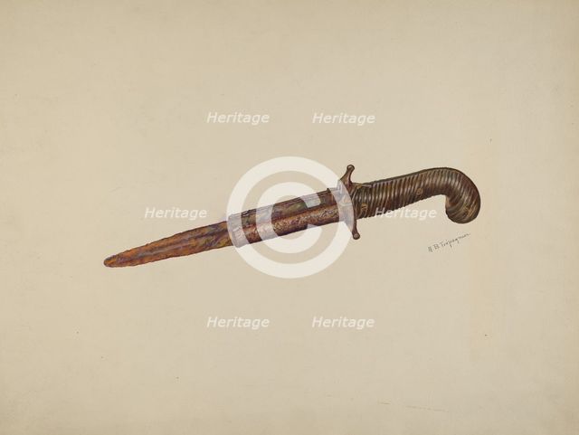 Pistol Dagger, c. 1941. Creator: Anne B. Trepagnier.