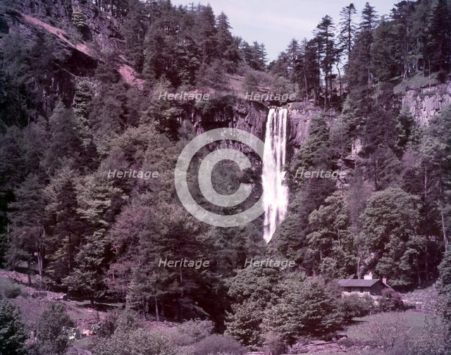 Pistyll Rhaeadr Waterfall, Wales, c1955.  Creator: Arthur Charles Kirby Ware.