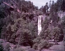 Pistyll Rhaeadr Waterfall, Wales, c1955. Creator: Arthur Charles Kirby Ware