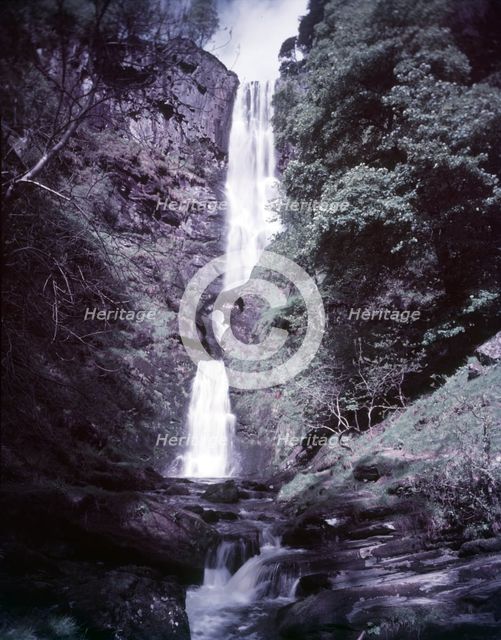 Pistyll Rhaeadr Waterfall, Wales, c1955.  Creator: Arthur Charles Kirby Ware.