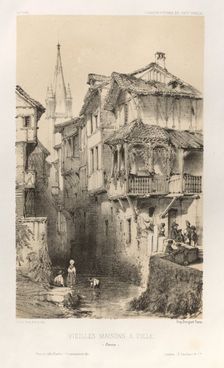 ...Pl. 10, Vielles Maisons A Tulle (Correze), 1860. Creator: Victor Petit (French, 1817-1874)