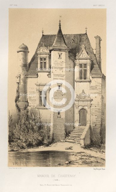 ...Pl.15, Manoir De Chastenay (Sarthe), 1860. Creator: Victor Petit (French, 1817-1874).