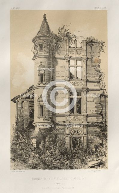 ...Pl. 24, Ruines Du Chateau De Champlost (Yonne), published 1860. Creator: Victor Petit (French, 1817-1874).