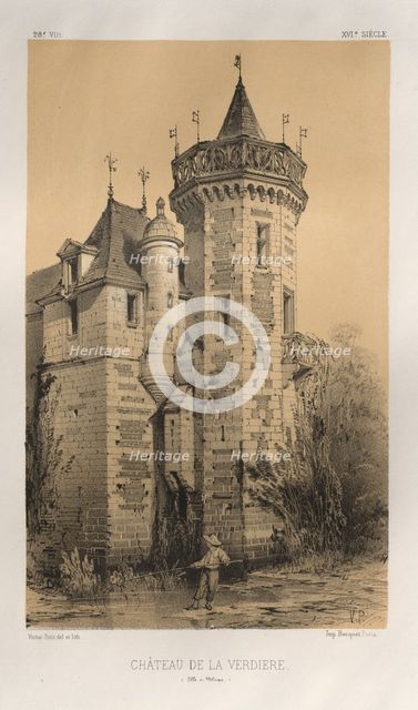 …Pl. 28, Chateau De La Verdiere (Ille en Vilaine), published 1860. Creator: Victor Petit (French, 1817-1874).