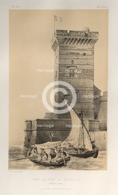 ...Pl. 34, Tour Du Port De Marseille (Bouches Du Rhône), 1860. Creator: Victor Petit (French, 1817-1874).
