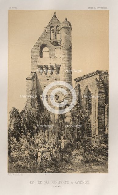 ...Pl. 40, Église Des Pénitents À Avignon (Vaucluse), 1860. Creator: Victor Petit (French, 1817-1874).
