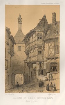 ...Pl. 5, Maison en Bois a Bourbon-Lancy (Saone Et Loire), 1860. Creator: Victor Petit (French, 1817-1874)