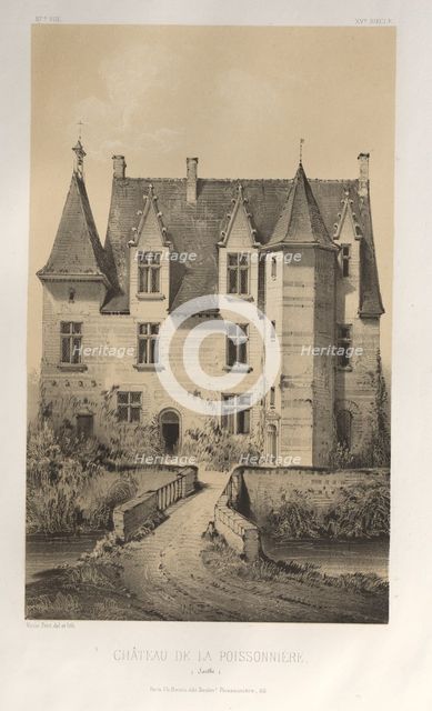 ...Pl. 57, Château De La Poissonnière (Sarthe), 1860. Creator: Victor Petit (French, 1817-1874).