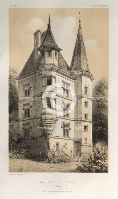 ...Pl. 61, Ancien Fief De Fley (Nièvre), 1860. Creator: Victor Petit (French, 1817-1874).