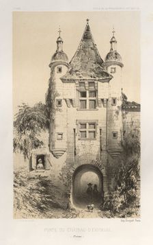 ...Pl.7, Porte du Chateau dExideuil (Dordogne), 1860. Creator: Victor Petit (French, 1817-1874)