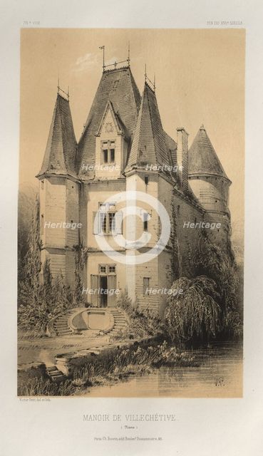 ...Pl. 70, Manoir De Villechétive (Nièvre), 1860. Creator: Victor Petit (French, 1817-1874).