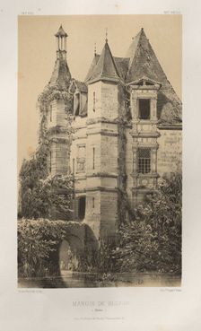 ...Pl. 78, Manoir de Belvau (Corrèze), 1860. Creator: Victor Petit (French, 1817-1874)