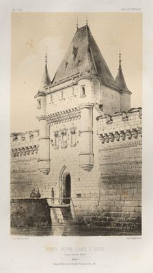 ...Pl. 80, Porte Notre-Dame à Sens daprès dancienNEs dessins (Yonne), 1860. Creator: Victor Petit (French, 1817-1874)