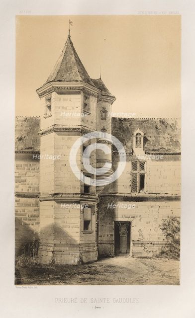...Pl. 87, Prieuré de Sainte Gaudulfe (Eure), 1860. Creator: Victor Petit (French, 1817-1874).
