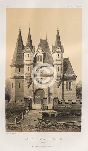 ...Pl. 88, Ancien Château de Barou (Calvados), 1860. Creator: Victor Petit (French, 1817-1874).