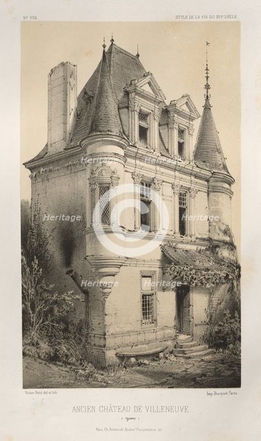 ...Pl. 9, Ancien Chateau de Villeneuve (Yonne), 1860. Creator: Victor Petit (French, 1817-1874).