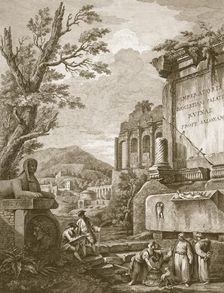 Pl. I from Ruins of the Palace of Emperor Diocletian at Spalatro in Dalmatia pub. 1764. Creator: Robert Adam (1728-92)