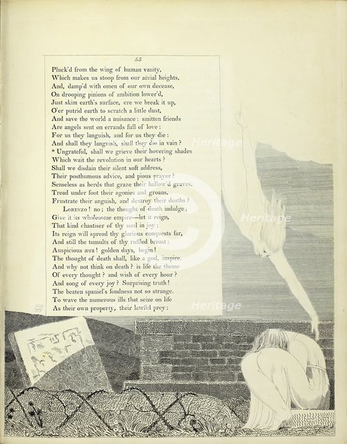 Pluck'd from the wing of human vanity, 1797.  Creator: William Blake.