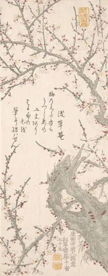 Plum Tree in Blossom, 1813. Creator: Kitao Shigemasa