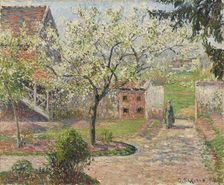 Plum Trees in Blossom, Éragny. The Painter's Home, 1894. Creator: Pissarro, Camille (1830-1903)
