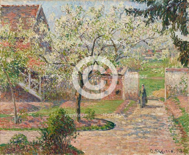 Plum Trees in Blossom, Éragny. The Painter's Home, 1894. Creator: Pissarro, Camille (1830-1903).