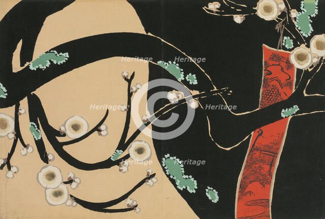 Plum (Ume). From the series "A World of Things (Momoyogusa)", 1909-1910. Creator: Sekka, Kamisaka (1866-1942).