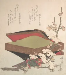 Plum Blossoms and Cake-Box, 1819. Creator: Gakutei