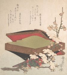Plum Blossoms and Cake-Box, 1819. Creator: Gakutei