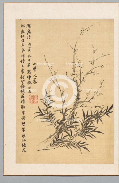 Plum Blossoms and Bamboo, 1818. Creator: Tanomura Chikuden (Japanese, 1777-1835).