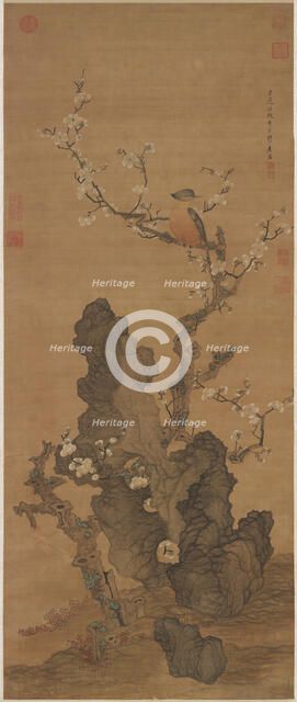 Plum Blossoms and Wild Bird, 17th century. Creator: Chen Hongshou (1599-1652).
