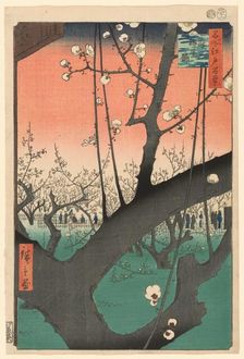 Plum Garden at Kameido (Kameido Umeyashiki), from the series "One Hundred Famous..., 1857. Creator: Ando Hiroshige