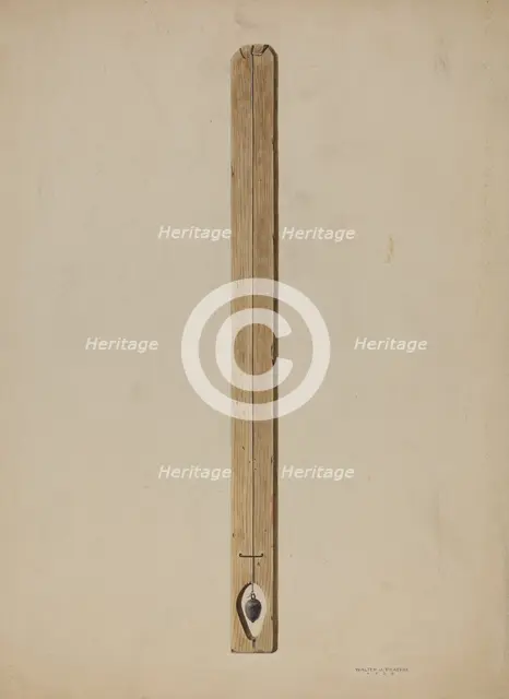 Plumb Line and Board, 1939. Creator: Walter Praefke.