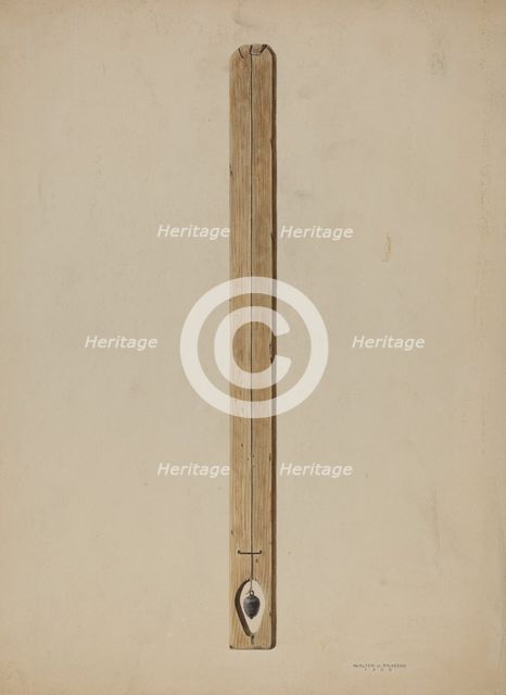Plumb Line and Board, 1939. Creator: Walter Praefke.