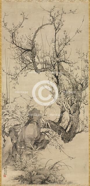 Plums, Bamboo, and Orchid, 1834. Creator: Yamamoto Baiitsu (Japanese, 1783-1856).