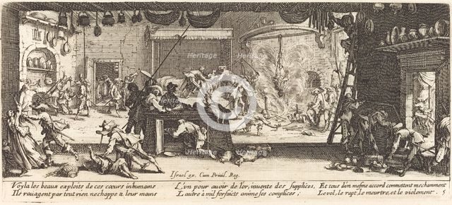 Plundering a Large Farmhouse, c. 1633. Creator: Jacques Callot.