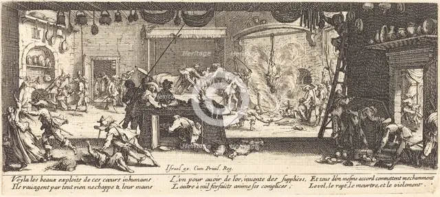 Plundering a Large Farmhouse, c. 1633. Creator: Jacques Callot.