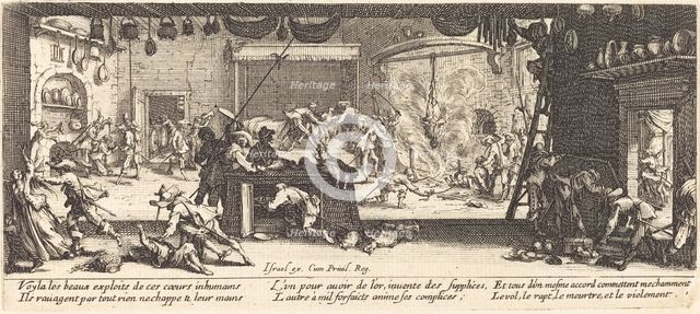 Plundering a Large Farmhouse, c. 1633. Creator: Jacques Callot.