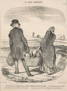 Plus souvent que tu m'attraperas encore à satisfaire ta fantaisie d'aller diner sur l'herbe..., 1847 Creator: Honore Daumier