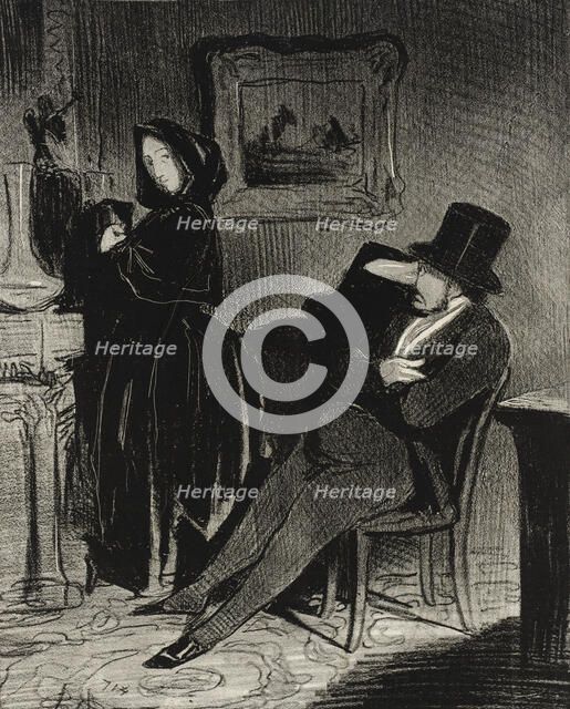 Plus souvent que je te conduirai...au bal.., 1845. Creator: Honore Daumier.