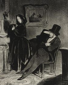 Plus souvent que je te conduirai...au bal.., 1845. Creator: Honore Daumier